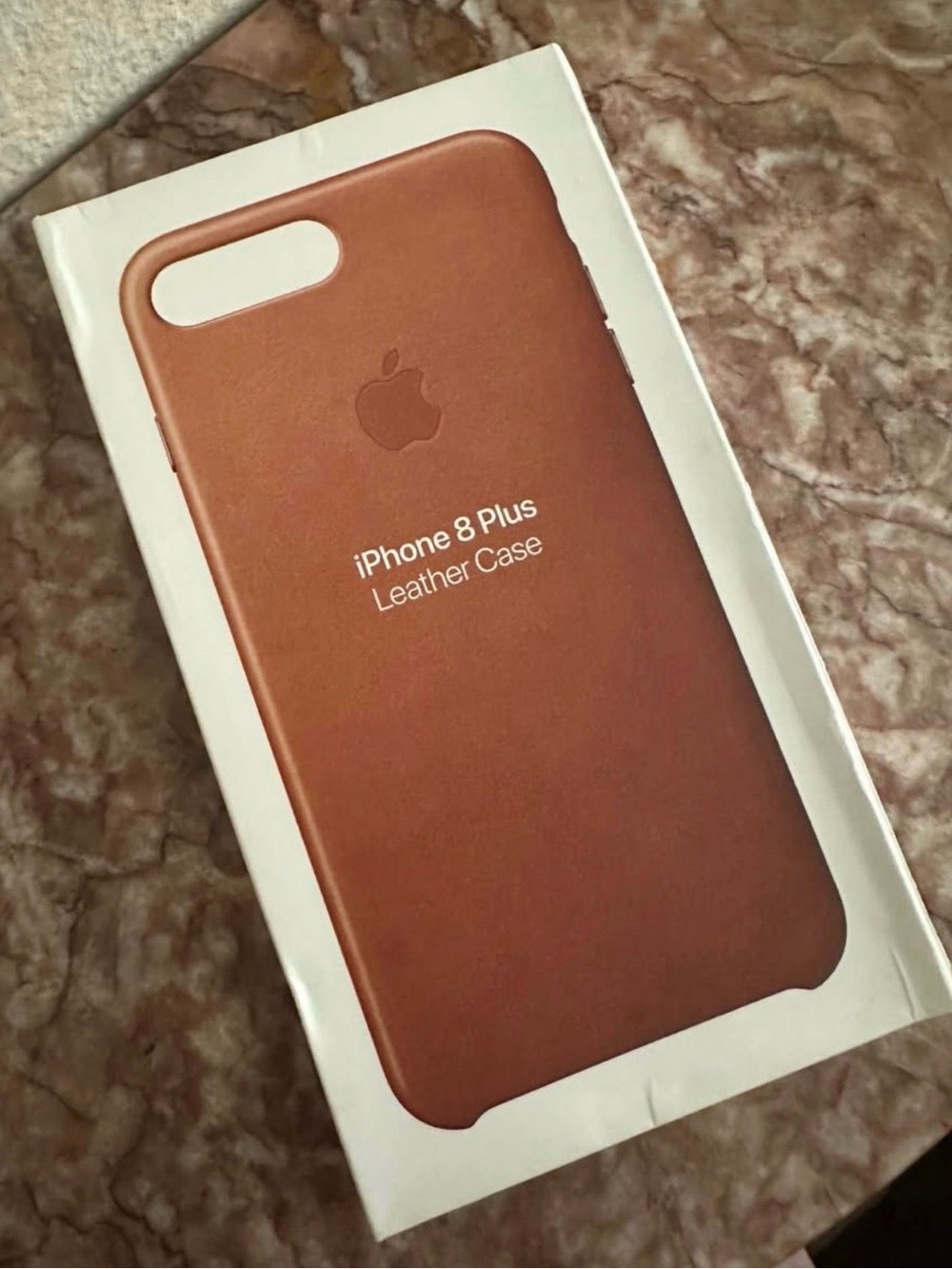 Apple Leather iPhone Case in Saddle Brown